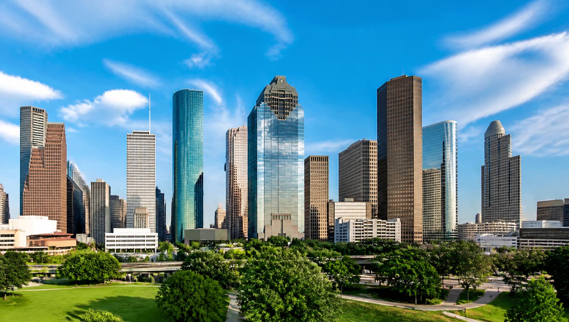 Downtown Houston, Texas skyline on a clear day